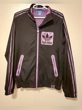 adidas Women’s Black Jacket with Lavender Trim